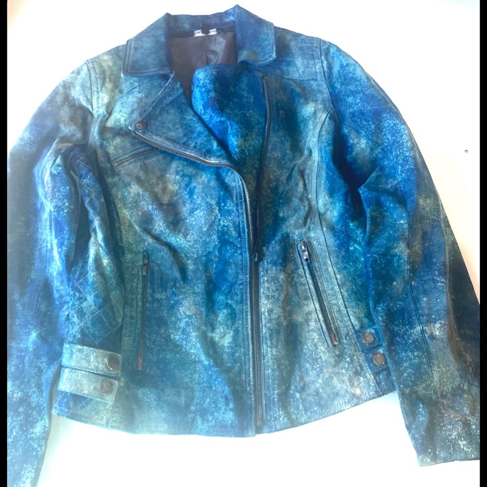 Custom dyed leather jacket